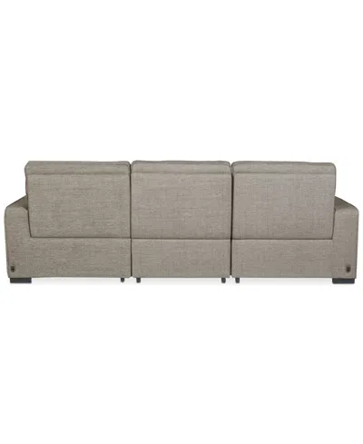Macy's Miren 3-pc. Fabric Sectional With 3 Power Headrest Recliners, Exclusively At  In Brown