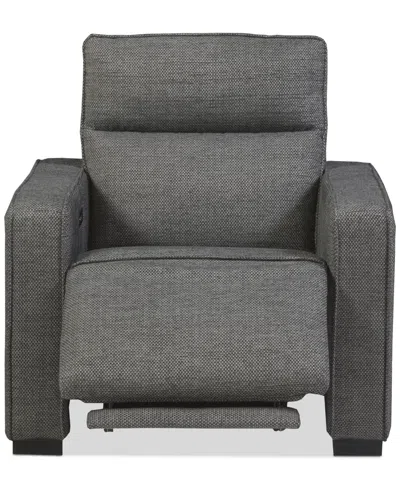 Macy's Miren Fabric Power-motion Recliner, Exclusively At  In Gray