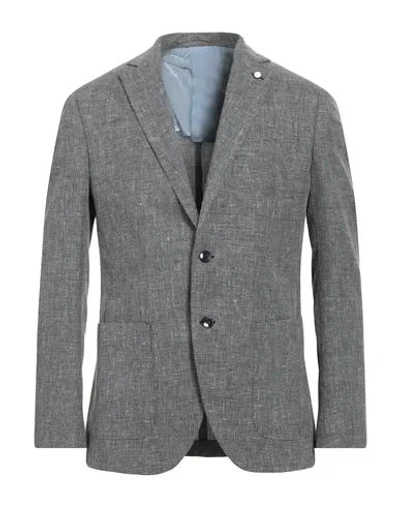 Luigi Bianchi Mantova Man Blazer Grey Size 40 Wool, Linen In Gray