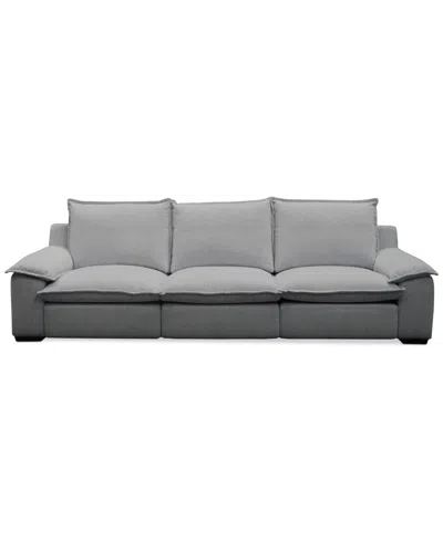 Macy's Borsi 3-pc. Sofa Sectional With 3 Power Recliners In Gray