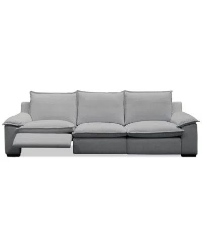 Macy's Borsi 3-pc. Sofa Sectional With 3 Power Recliners In Gray