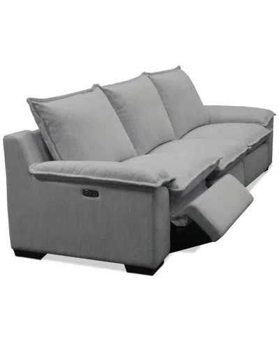 Macy's Borsi 3-pc. Sofa Sectional With 3 Power Recliners In Gray