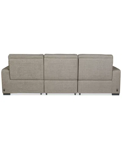 Macy's Miren 3-pc. Fabric Sectional With 3 Power Headrest Recliners, Exclusively At  In Brown
