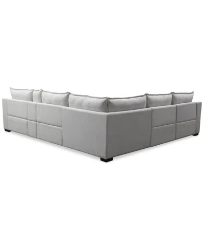 Macy's Borsi 6-pc. L Sectional With 3 Power Recliners & 1 Console In Gray