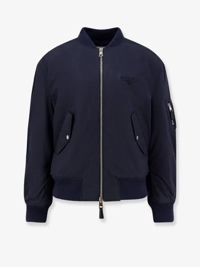 Givenchy Contemporary Cotton Blend Bomber Jacket In Blue