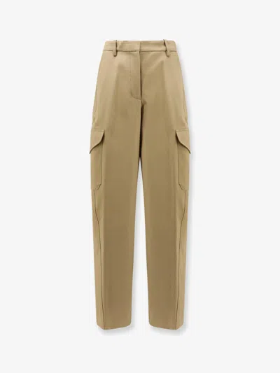 Givenchy Womens Beige Cocoon Straight-leg Cotton-wool Blend Trousers In Brown