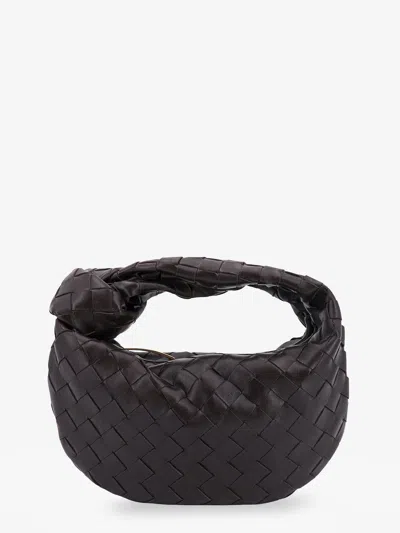 Bottega Veneta Mini Jodie Leather Handbag With Intrecciato Motif In Black