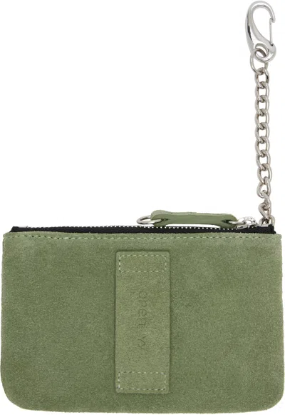 Open Yy Khaki Yy Suede Stud Chain Wallet In Green
