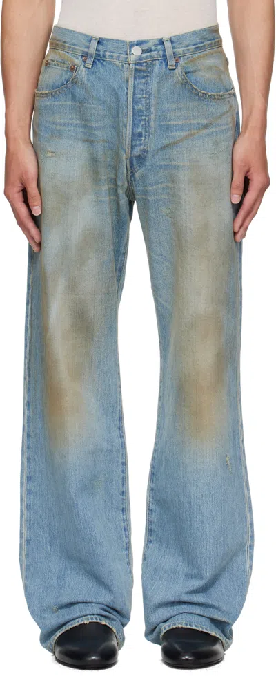 Stein Blue Flare Jeans In Purple