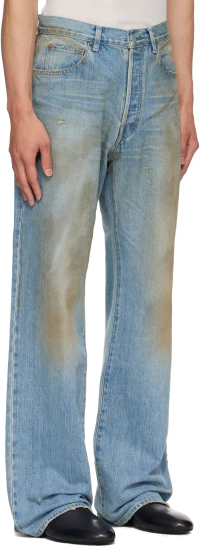 Stein Blue Flare Jeans In Purple