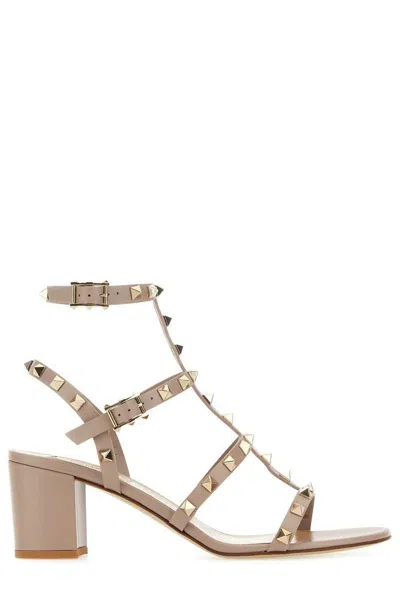Valentino Garavani Garavani Rockstud Ankle-strap Heeled Sandals In White