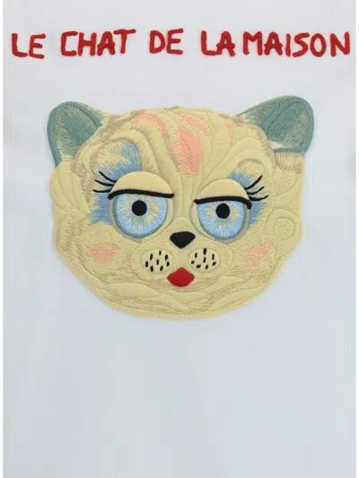 Valentino Le Chat De La Maison Jersey T-shirt In White