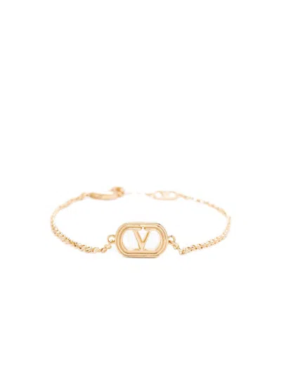 Valentino Garavani V Logo Signature Bracelet In Gold