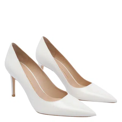 Stuart Weitzman 75mm Stuart Power Pointed-toe Leather Pumps In White