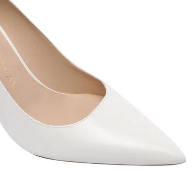 Stuart Weitzman 75mm Stuart Power Pointed-toe Leather Pumps In White