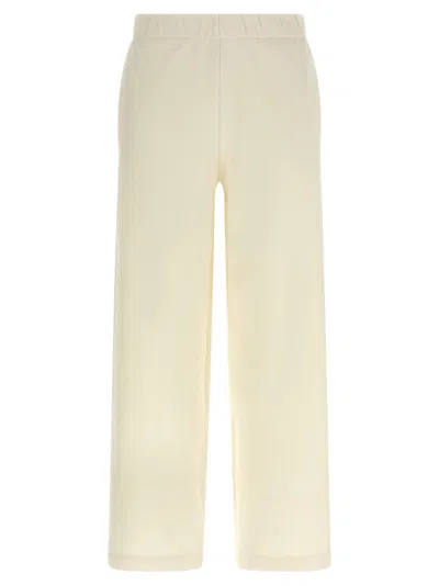 Max Mara Elastic-waistband Silk-cotton Trousers In White