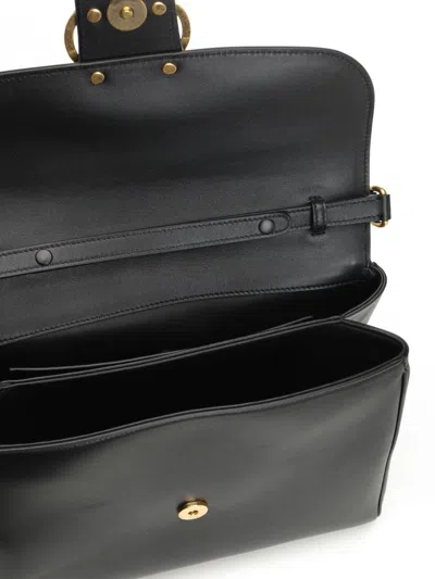 Valentino 9 To 5 Flap Leather Top-handle Bag In Black