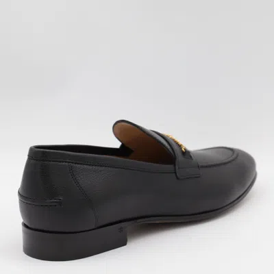 Valentino Garavani Vlogo Signautre Leather Loafers In Black