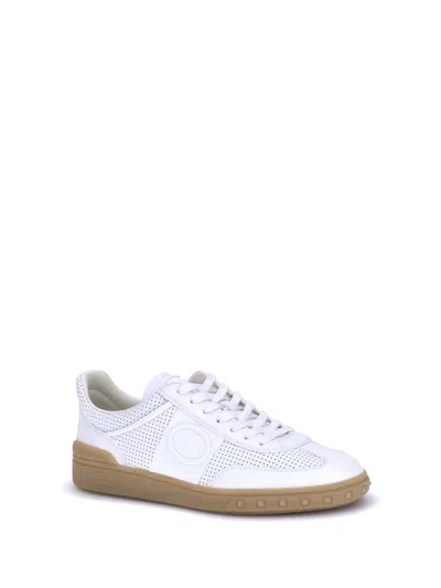 Valentino Garavani Nappa Leather Upvillage Round Toe Sneakers In White