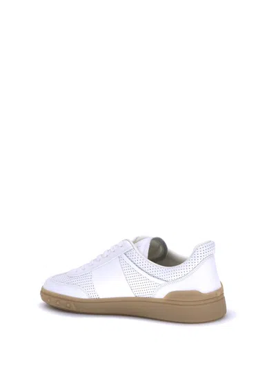 Valentino Garavani Nappa Leather Upvillage Round Toe Sneakers In White