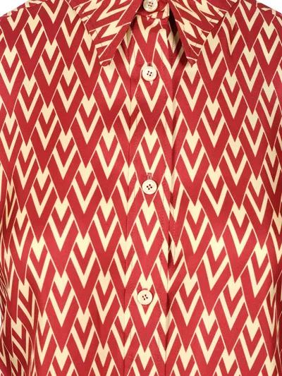 Valentino Salvatore Santoro Balzer Shearling Suede Leather In Red