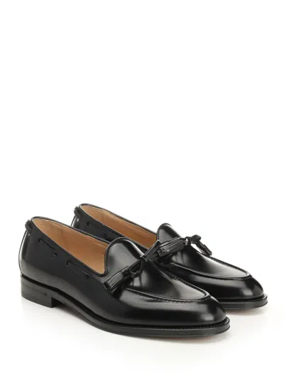 Valentino Bowshire Loafers In Black Glossy Calfskin In Black