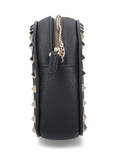 Valentino Garavani Valentino Rockstud Mini Grainy Leather Crossbody In Black