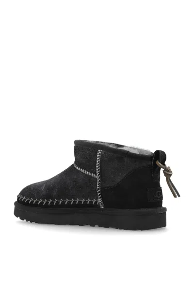 Ugg Classic Ultra Mini Biarritz Ankle Boots In Black