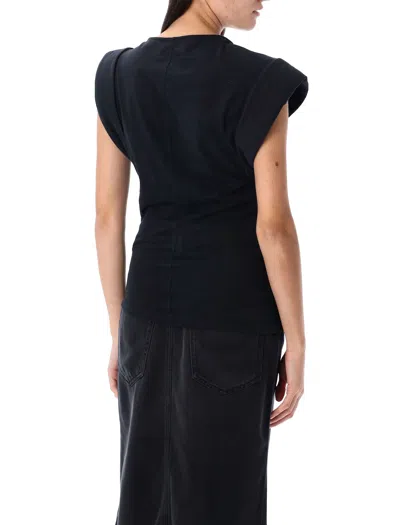 Isabel Marant Black Cotton Nayda T-shirt In Multi
