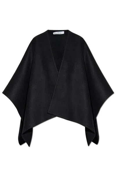 Max Mara Cape With Application In Black