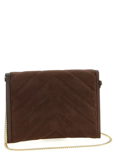 Pinko Suede Clutch In Brown