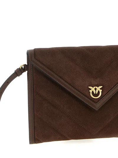 Pinko Suede Clutch In Brown