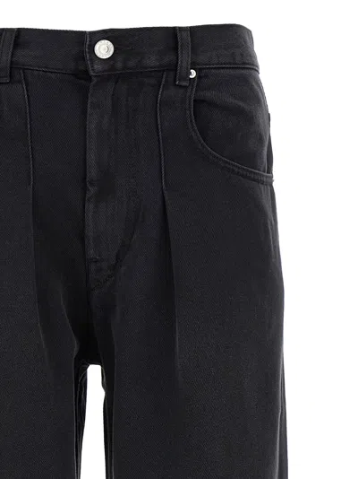 Isabel Marant Distressed Denim Trousers With Wide-leg Design In Black