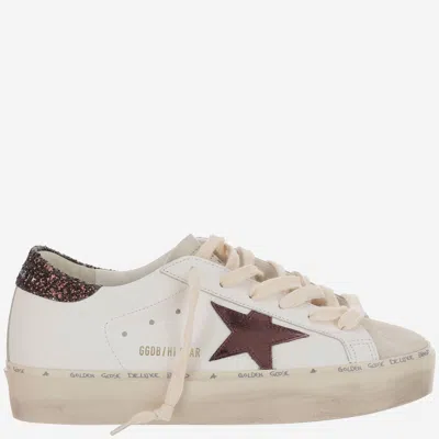 Golden Goose Starry Sneakers With Glitter Heel Tab In Neutral