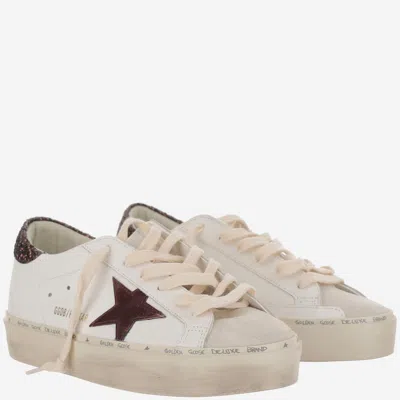 Golden Goose Starry Sneakers With Glitter Heel Tab In Neutral