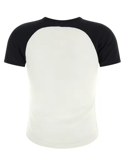 Courrèges Circle Contras T-shirt Woman Black And White In White