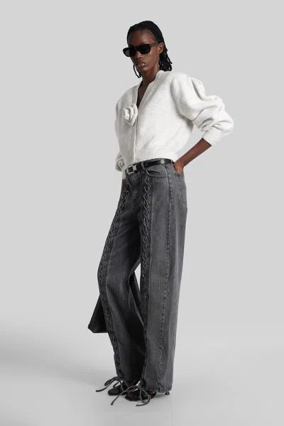 Rotate Birger Christensen Rotate Light Grey Alpaca Blend Cardigan In White