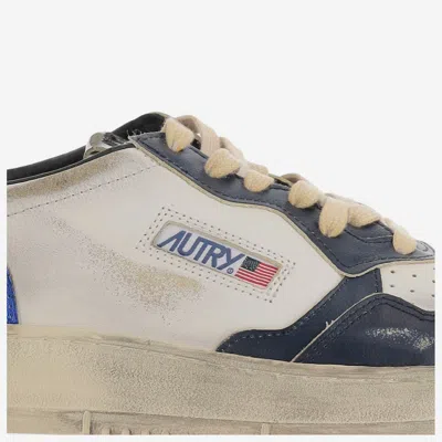 Autry White/black/blue Medalist Low Super Vintage Sneakers In Blue
