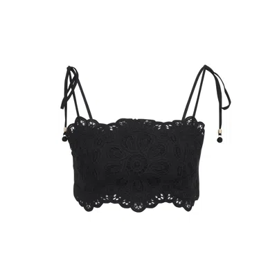 Zimmermann Rhiannon Embroidered Top In Black