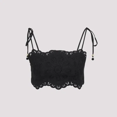 Zimmermann Rhiannon Embroidered Top In Black
