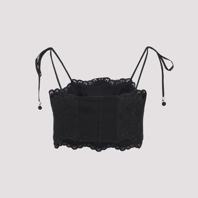 Zimmermann Rhiannon Embroidered Top In Black