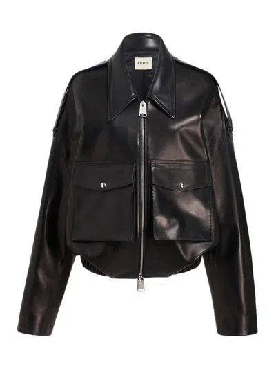 Khaite Owey Leather Jacket In Black
