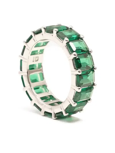 Izabel Display Rectangle-crystals Ring In Green