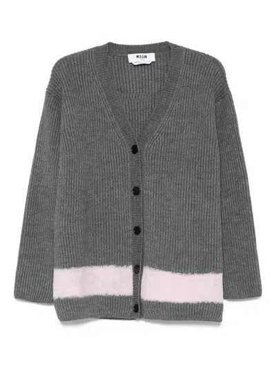 Msgm Cardigan In Gray