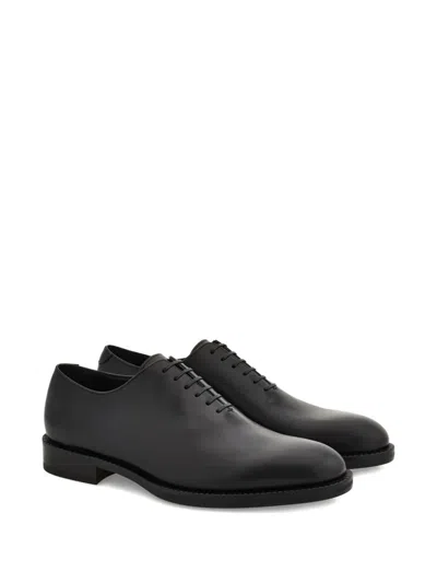 Ferragamo Belfast Calf Leather Oxford Shoes In Black