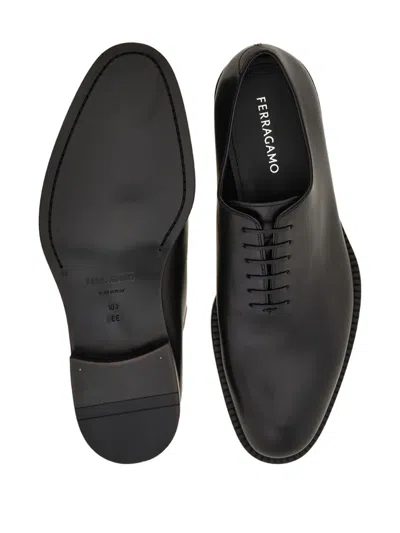 Ferragamo Belfast Calf Leather Oxford Shoes In Black