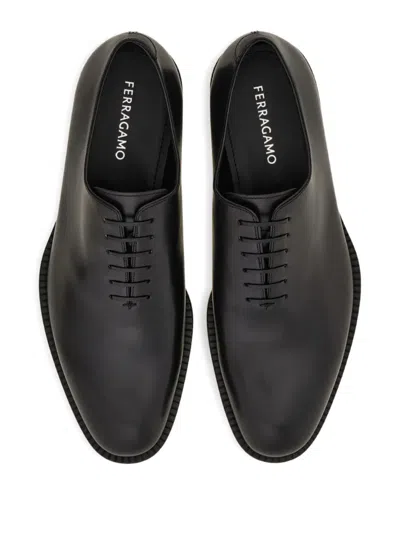 Ferragamo Belfast Calf Leather Oxford Shoes In Black