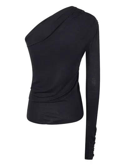 Thom Krom One-shoulder Draped Top In Black