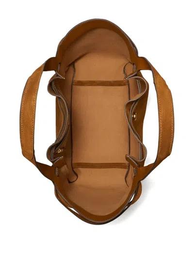 Tory Burch Romy Pebble Leather Bucket Bag In Brown