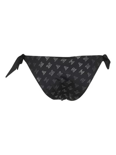 Max Mara Logo-print Tie-side Bikini Bottom In Black
